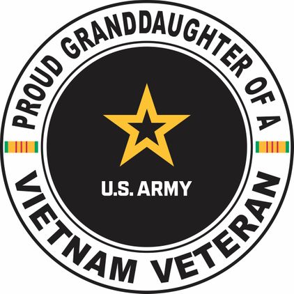 U.S. Army Proud Granddaughter of a Vietnam Veteran Decal