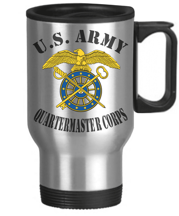 U.S. Army Quartermaster Corps 14 oz Stainless Steel Travel Mug