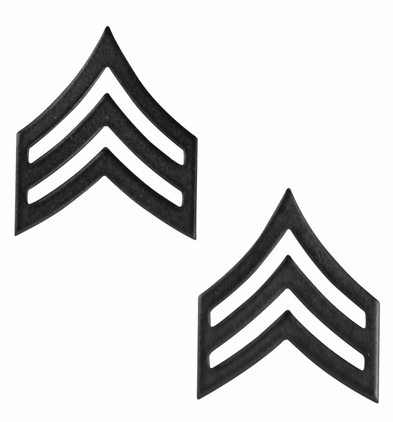 U.S. Army Sergeant Black Metal Collar Rank Insignia