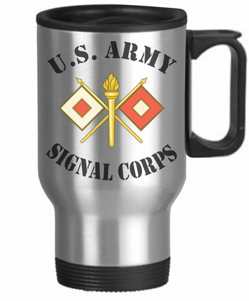 U.S. Army Signal Corps 14 oz Stainless Steel Travel Mug