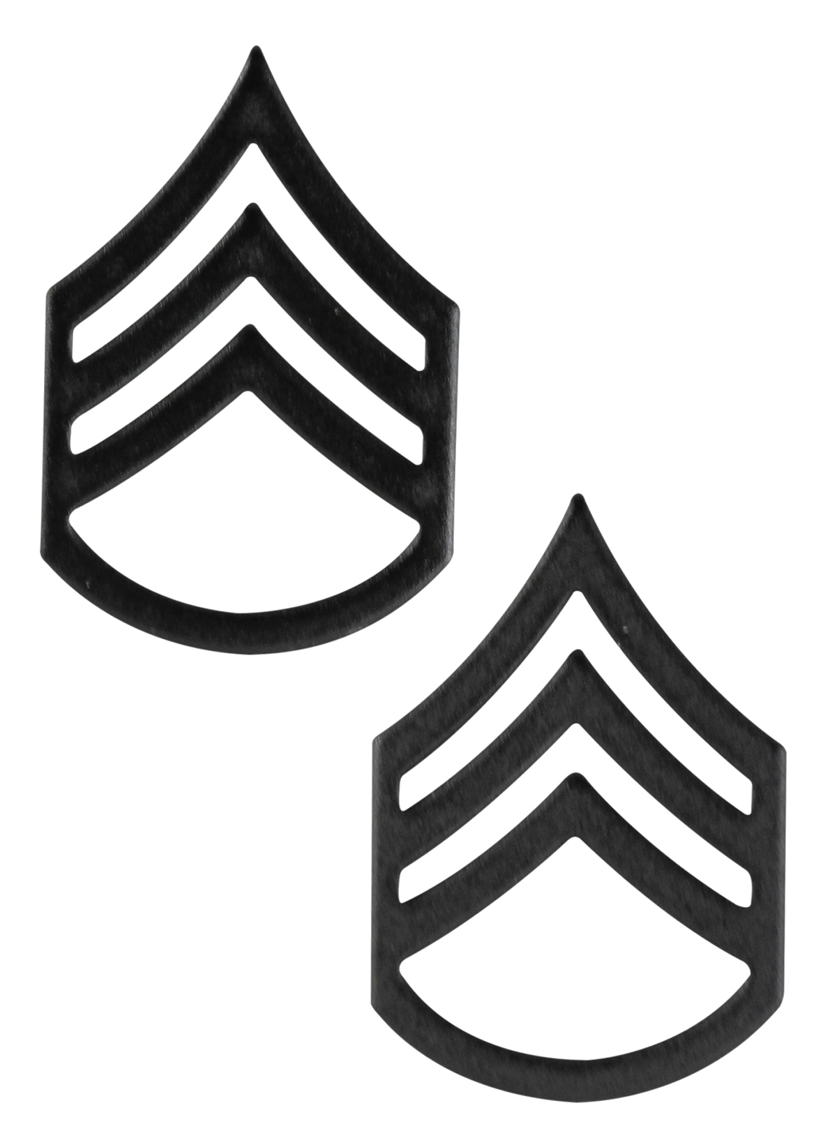 U.S. Army Staff Sergeant Black Metal Collar Rank Insignia