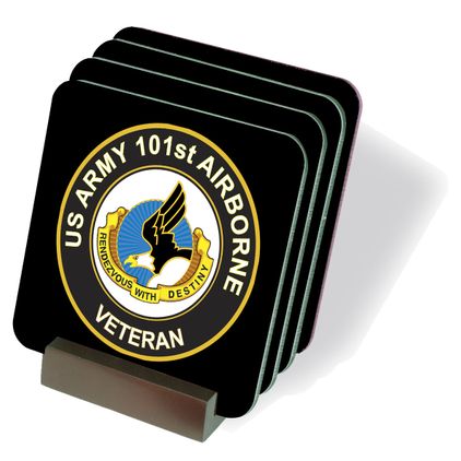 U.S. Army Veteran 101st Airborne Unit Coasters - Set of 4