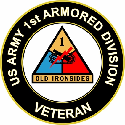 U.S. Army Veteran 1st Armored Division Sticker Decal