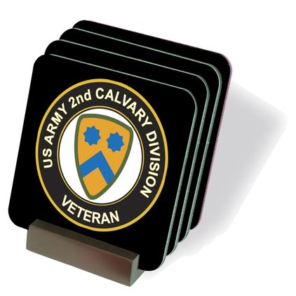 U.S. Army Veteran 2nd Cavalry Division Coasters - Set of 4