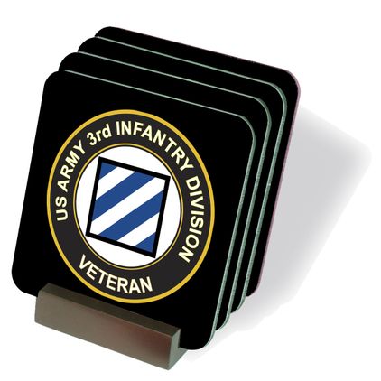 U.S. Army Veteran 3rd Infantry Division Coasters - Set of 4