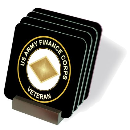 U.S. Army Veteran Finance Corps Coasters - Set of 4