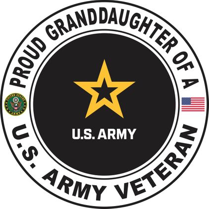 U.S. Army Veteran Proud Granddaughter Decal