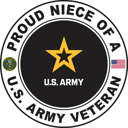 U.S. Army Veteran Proud Niece Decal