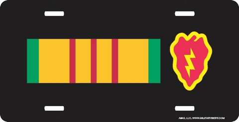 U.S. Army Vietnam Veteran Ribbon with 25th Infantry Division License Plate
