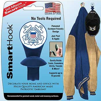 U.S. Coast Guard Adhesive Smart Hook Coat Hanger