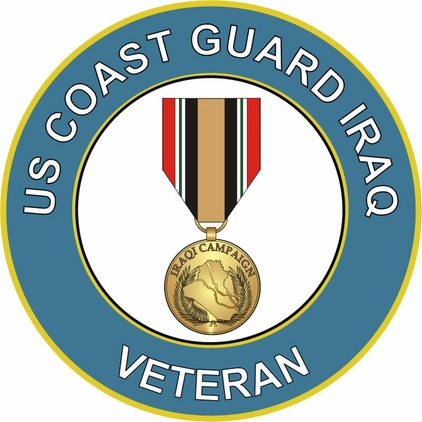 U.S. Coast Guard Iraq Veteran with Medal Decal Sticker