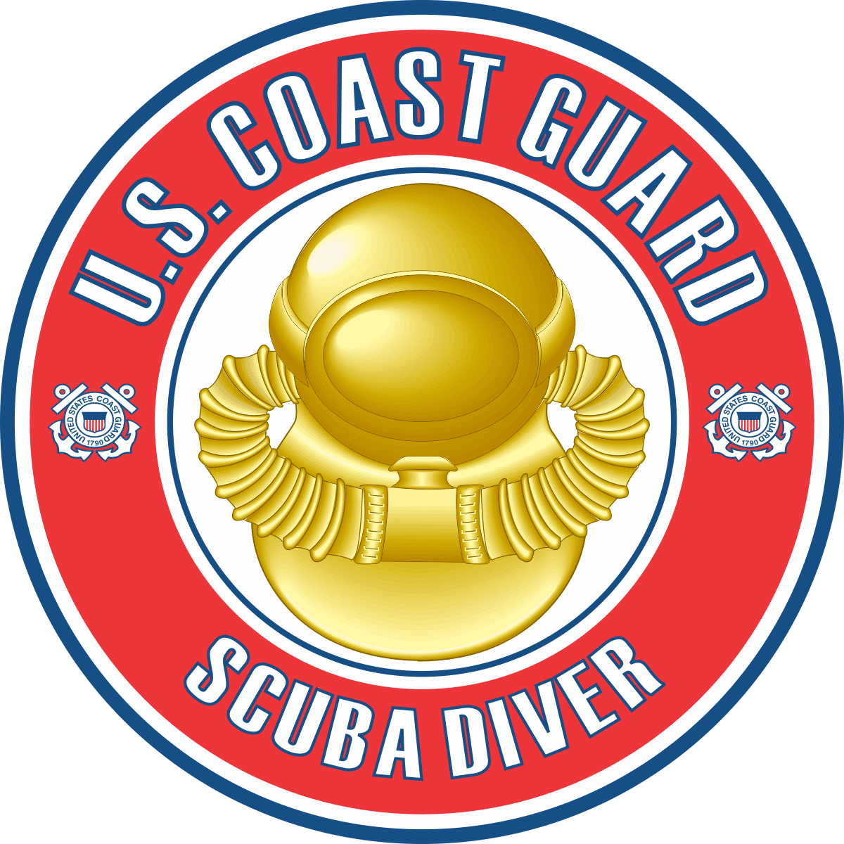U.S. Coast Guard Scuba Diver Officer Badge Decal