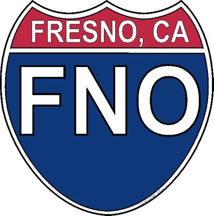 US Interstate Sticker Fresno California