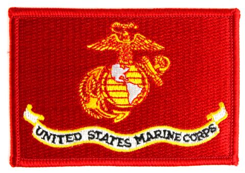 US MARINE CORPS FLAG 3&frac12;"x 2 3/8" SHOULDER PATCH