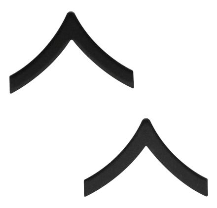 U.S. Marine Corps Private First Class Chevron Black Metal Rank Insignia