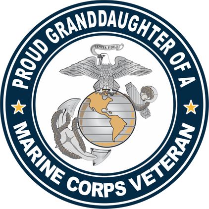 U.S. Marine Corps Veteran Proud Granddaughter Decal