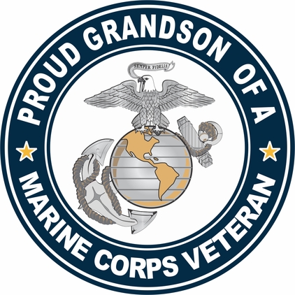 U.S. Marine Corps Veteran Proud Grandson Decal