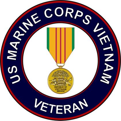 U.S. Marine Corps Vietnam Veteran with Medal Decal Sticker