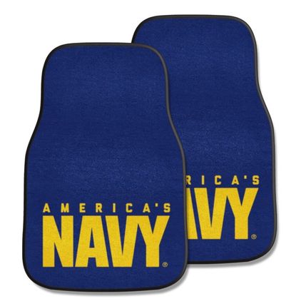 U.S. Navy 2-pc Carpet Car Mat Set (17"x27")