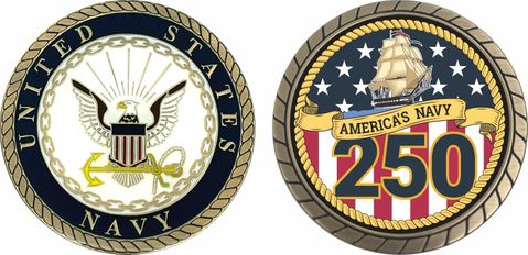 U.S. Navy 250th Anniversary Challenge Coin
