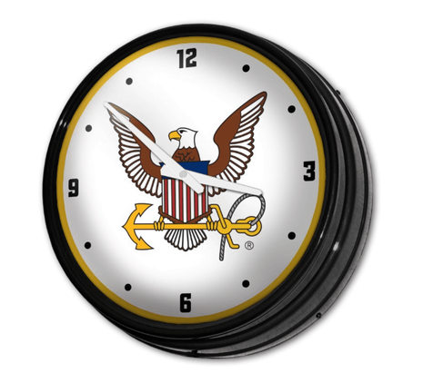 US Navy: Eagle - Retro Lighted Wall Clock