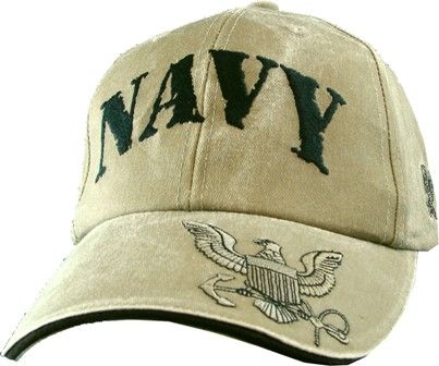 U.S. Navy Embroidered Low Profile Khaki Ball Cap