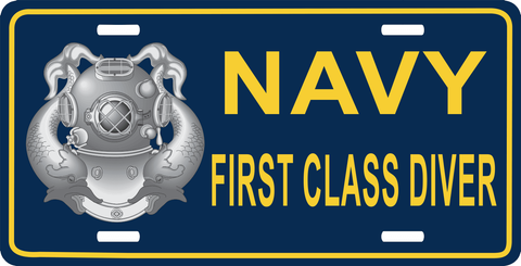 U.S. Navy First Class Diver License Plate