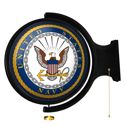 US Navy: Original Round Lighted Rotating Wall Sign