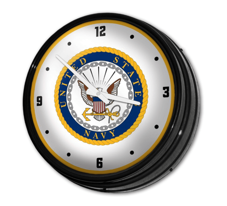 US Navy: Retro Lighted Wall Clock