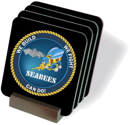 U.S. Navy Seabees Enlisted  Coasters - Set of 4