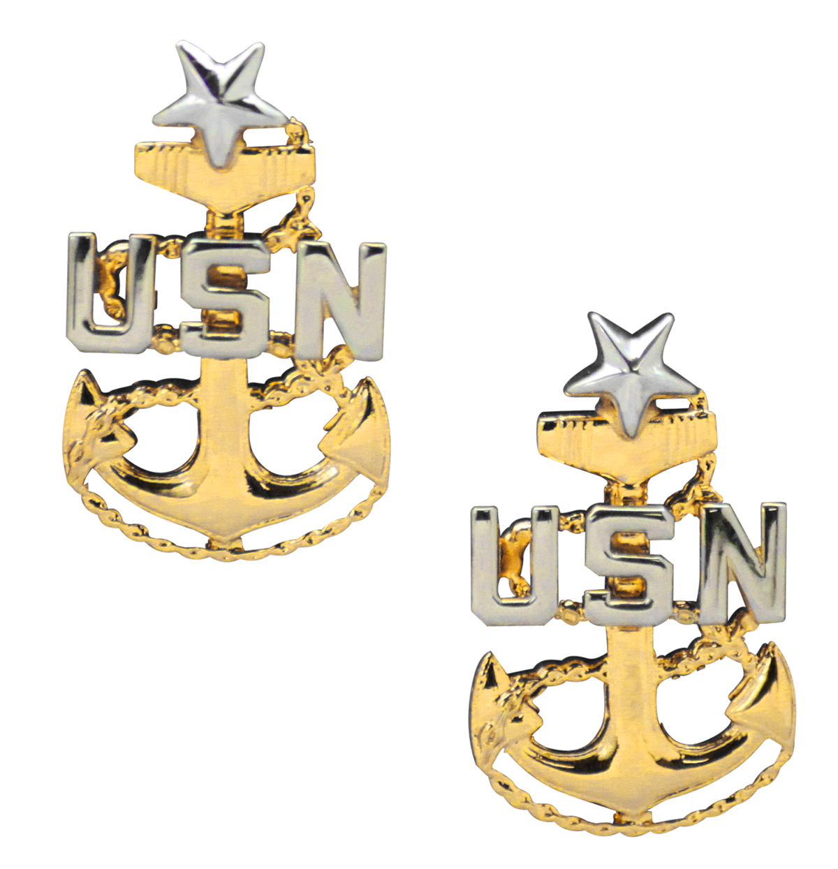 U.S. Navy Senior Chief E8 Collar Rank Insignia