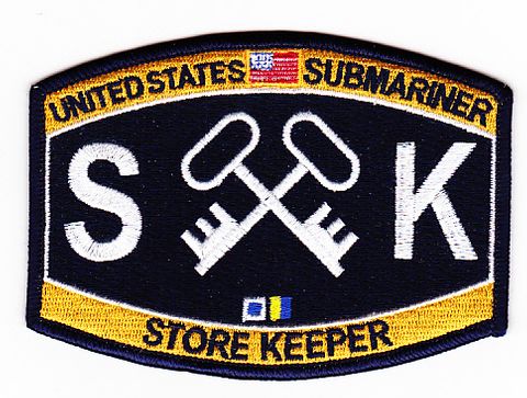 U.S. Navy Submariner Storekeeper SK Patch