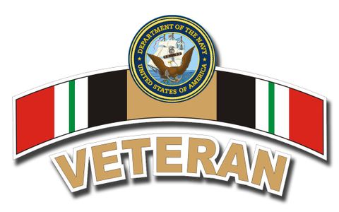 U.S. Navy Veteran Iraq Ribbon Sticker Decal