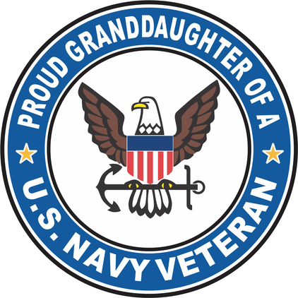 U.S. Navy Veteran Proud Granddaughter Decal