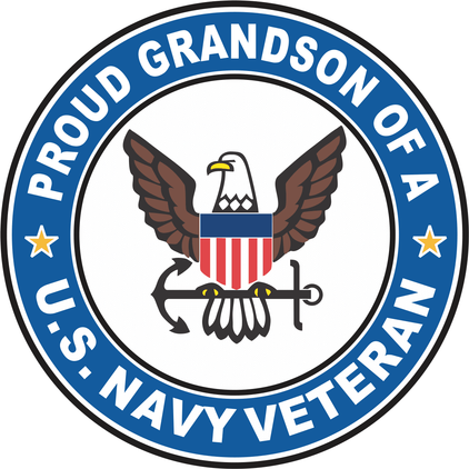 U.S. Navy Veteran Proud Grandson Decal
