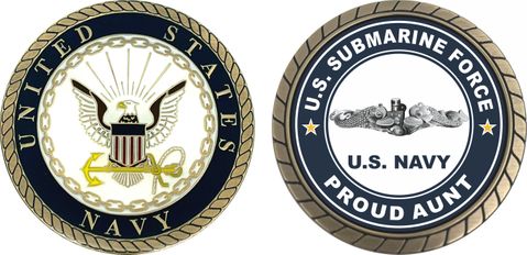 US Submarine Force Proud Aunt Silver Dolphins Challenge Coin