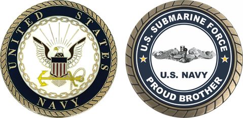 US Submarine Force Proud Brother Silver Dolphins Challenge Coin