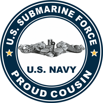 US Submarine Force Proud Cousin Silver Dolphins Decal