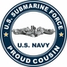 US Submarine Force Proud Cousin Silver Dolphins Decal