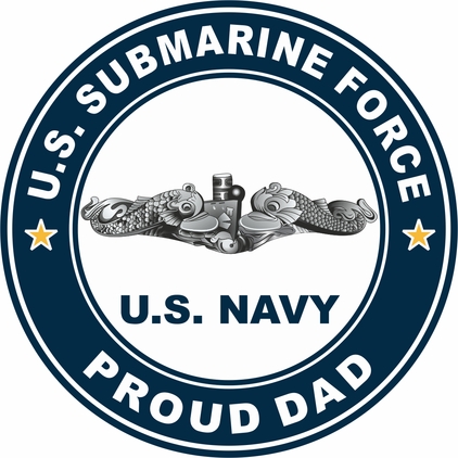 US Submarine Force Proud Dad Silver Dolphins Decal