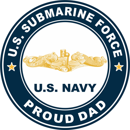 US Submarine Force Proud Dad Gold Dolphins Decal