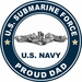 US Submarine Force Proud Dad Silver Dolphins Decal