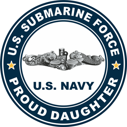 US Submarine Force Proud Daughter Silver Dolphins Decal