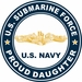 US Submarine Force Proud Daughter Gold Dolphins Decal