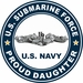 US Submarine Force Proud Daughter Silver Dolphins Decal
