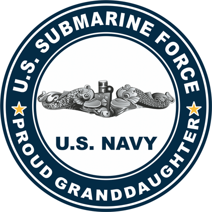US Submarine Force Proud Granddaughter Silver Dolphins Decal