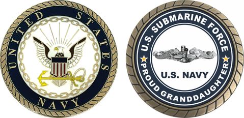 US Submarine Force Proud Granddaughter Silver Dolphins Challenge Coin