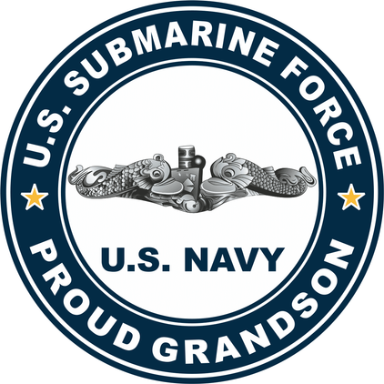US Submarine Force Proud Grandson Silver Dolphins Decal