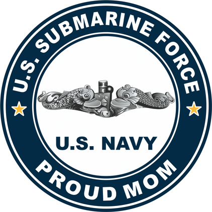 US Submarine Force Proud Mom Silver Dolphins Decal