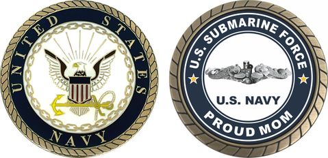 US Submarine Force Proud Mom Silver Dolphins Challenge Coin
